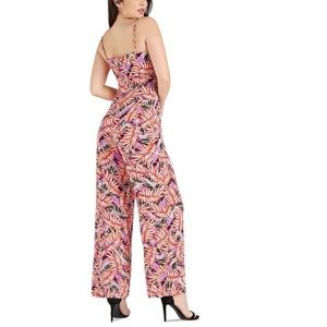 Guess Tropical Print Sleeveless Jumpsuit